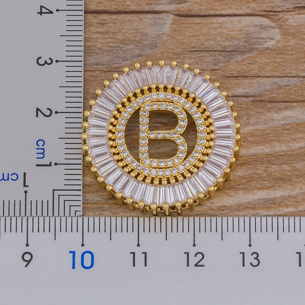 "LoveLee Big Letter Gold Necklace" Initial Letters Pendant Chain