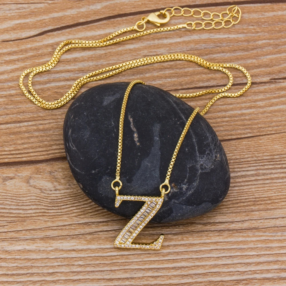 "LoveLee Initial Necklace" A-Z Letter Pendant Necklace
