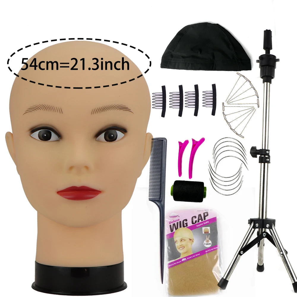 Mannequin Head With Tripod + Wig Install Kit