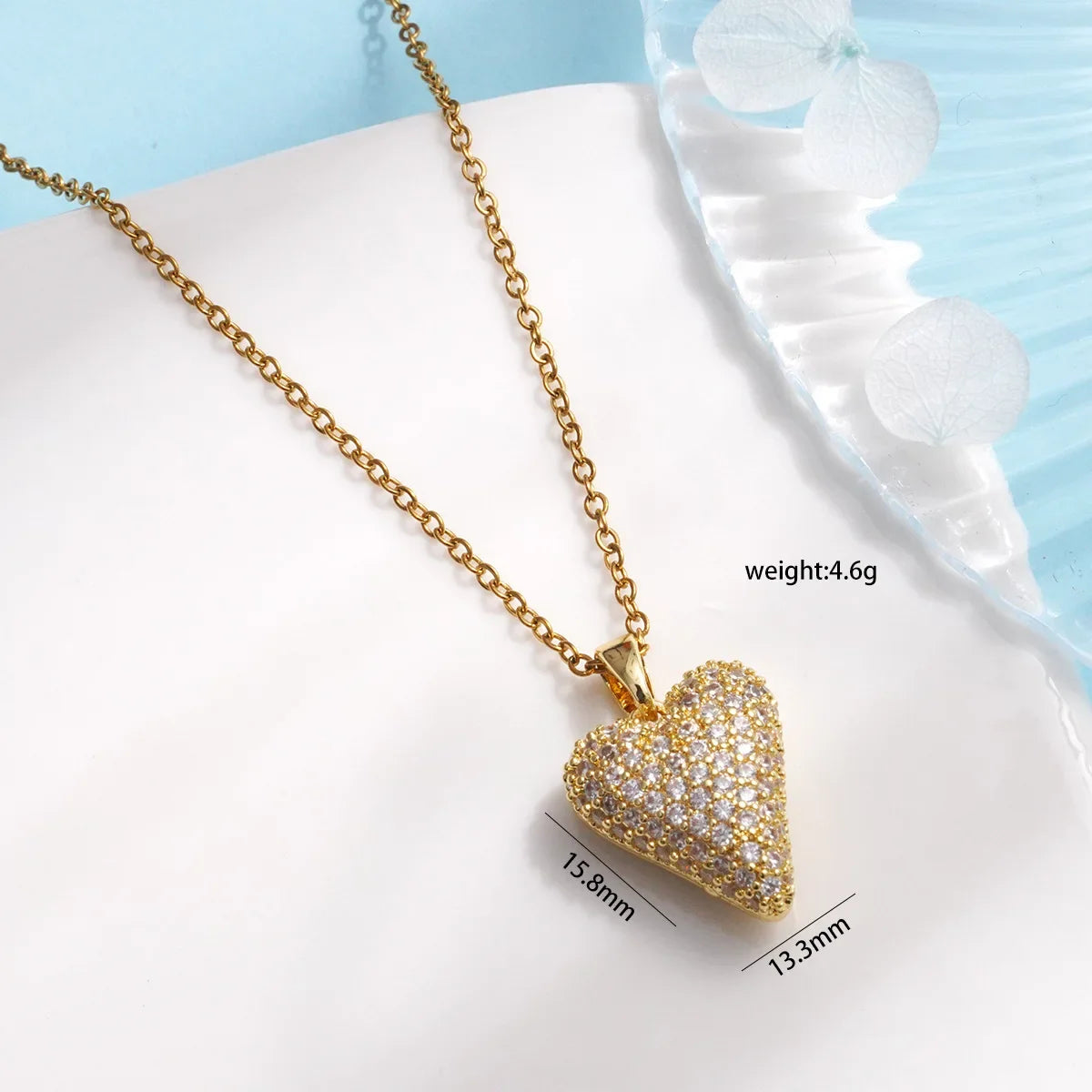 "Love Royalty" Stainless Steel Classic Shiny Zircon Crown Love Pendant Necklace Jewelry