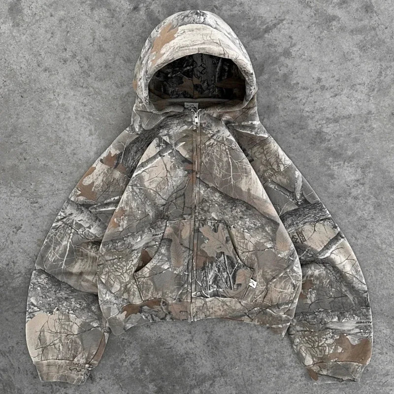 "The Cat Man" Camouflage Pattern Oversized Unisex Camo Hoodie