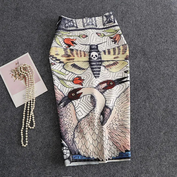 "Beauty Bodycon Print Skirt"