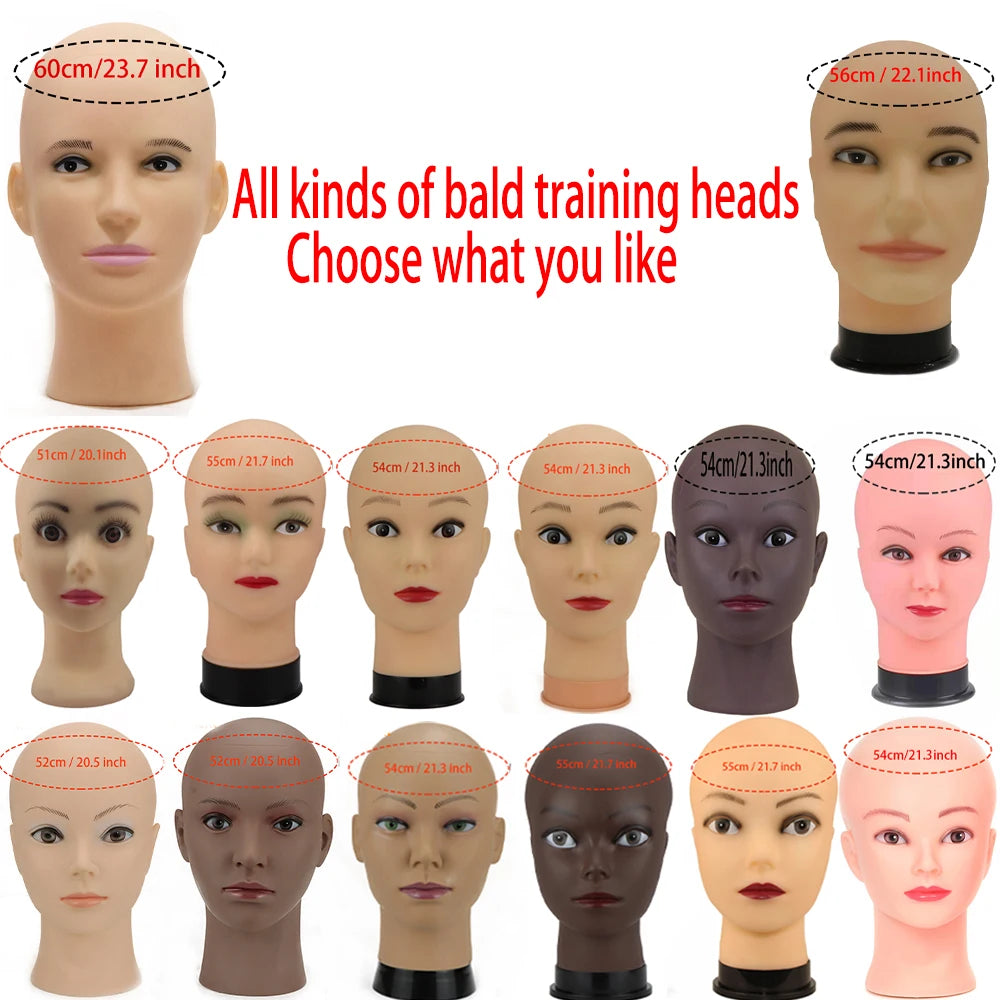 Mannequin Head With Tripod + Wig Install Kit