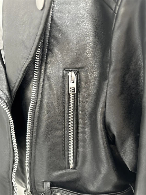 "Diana Vintage" Leather Jacket with Belt