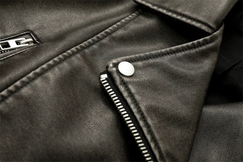 "Diana Vintage" Leather Jacket with Belt