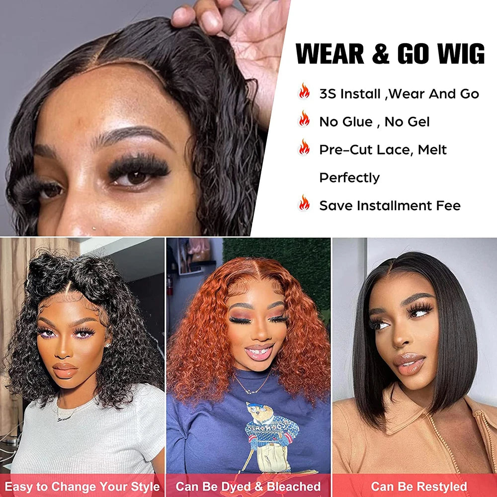 "Katrina Love Unit" Glueless Ready To Wear Water Wave 100% Human Hair Wig