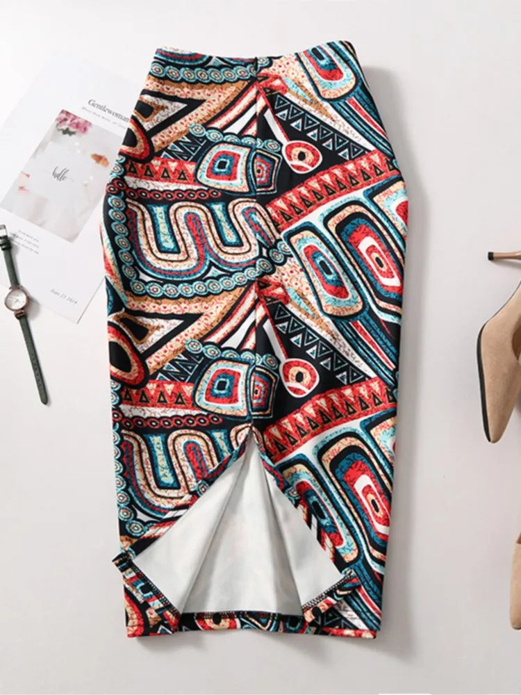 "Beauty Bodycon Print Skirt"