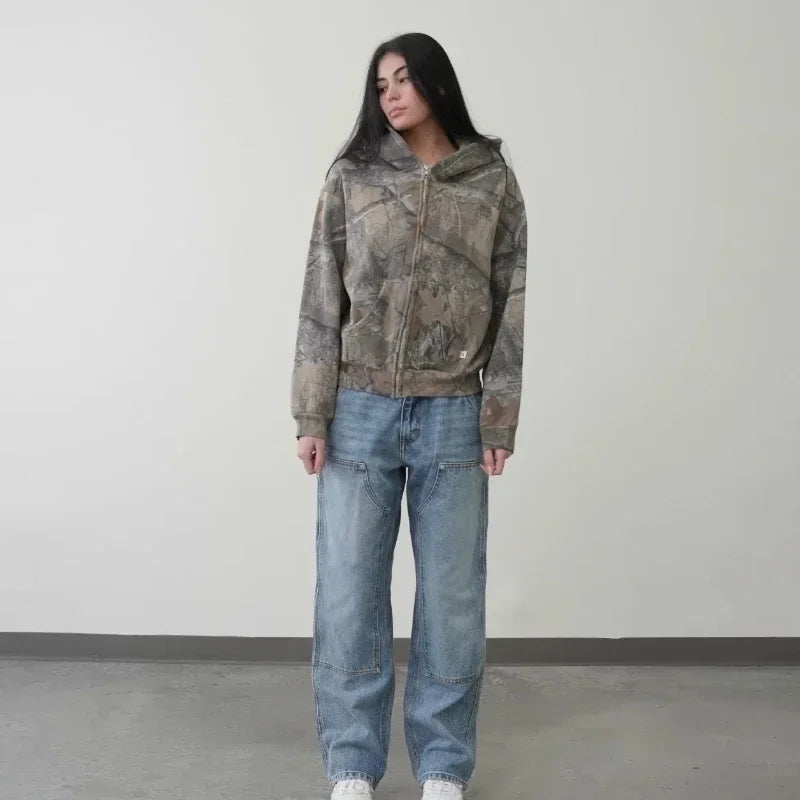 "The Cat Man" Camouflage Pattern Oversized Unisex Camo Hoodie