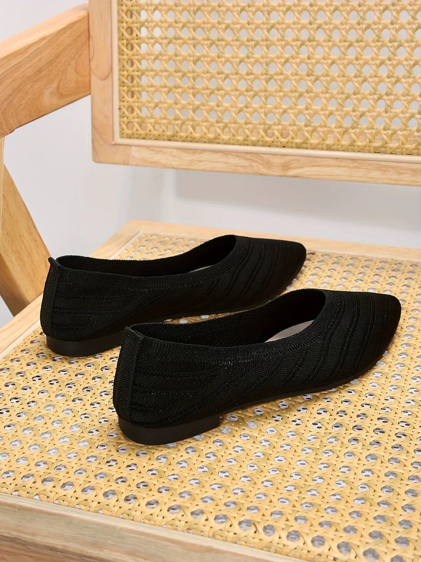 "Neicyy Flats" Solid Color Knitted Slip on Casual Ballet Flats