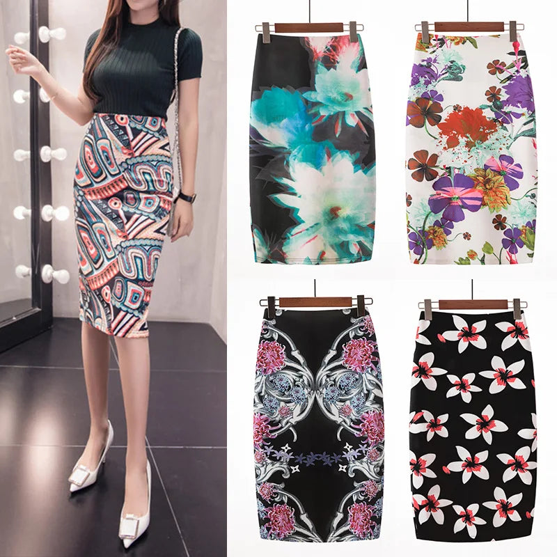 "Beauty Bodycon Print Skirt"