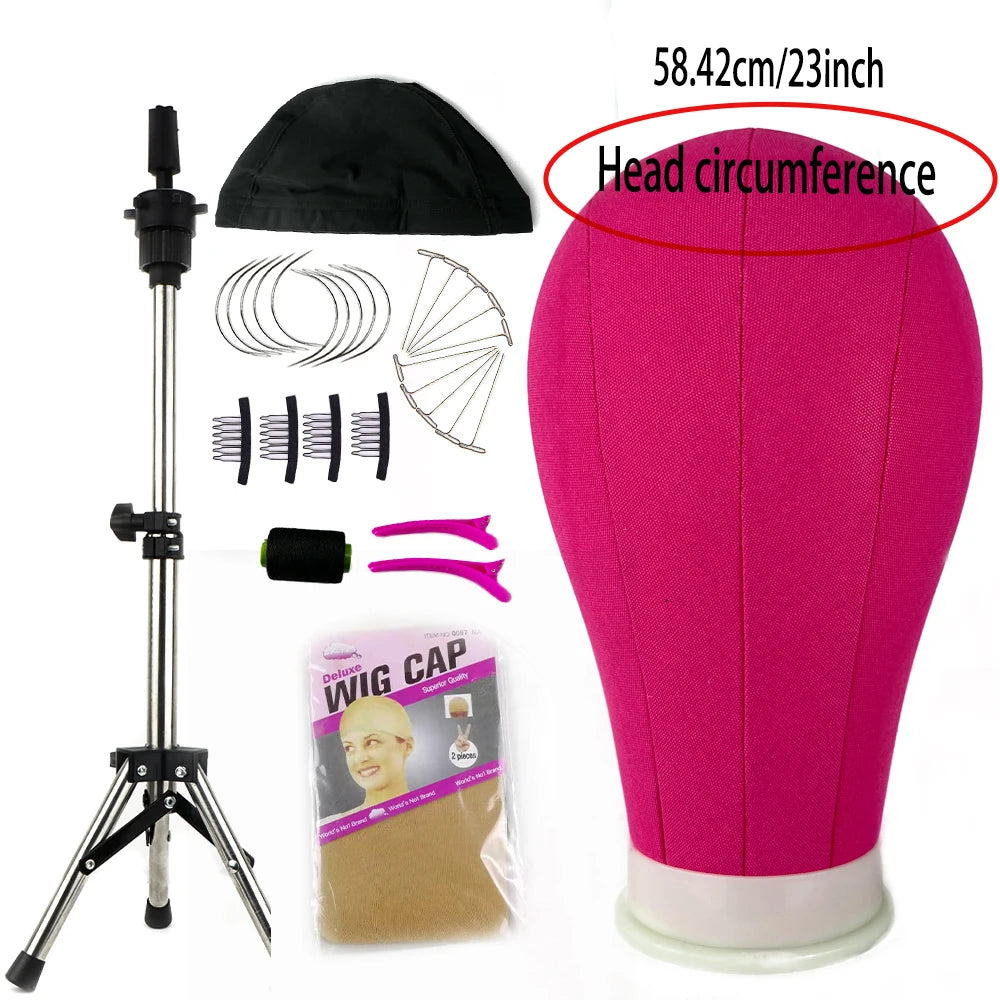 Mannequin Head With Tripod + Wig Install Kit