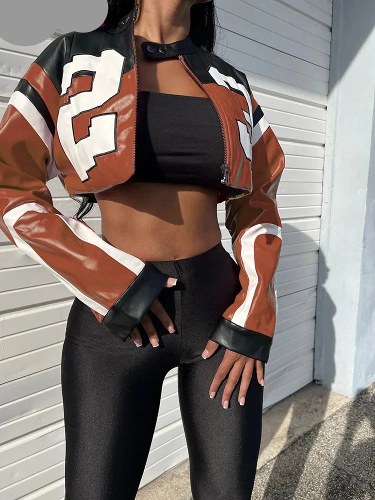 "Varsity Crop Trend Jacket"