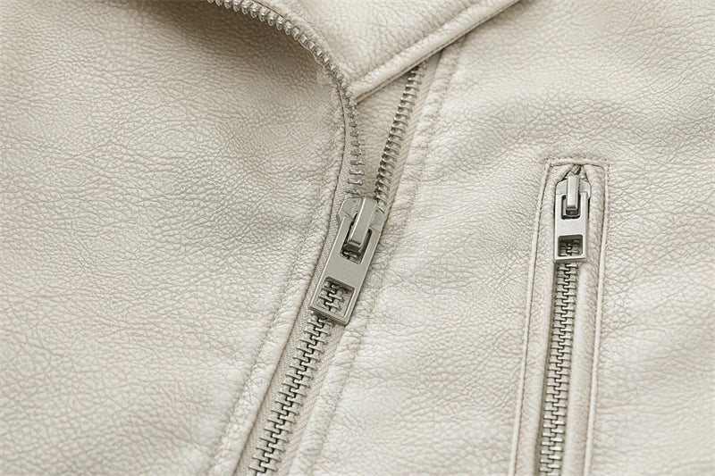 "Diana Vintage" Leather Jacket with Belt