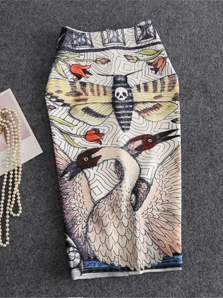 "Beauty Bodycon Print Skirt"