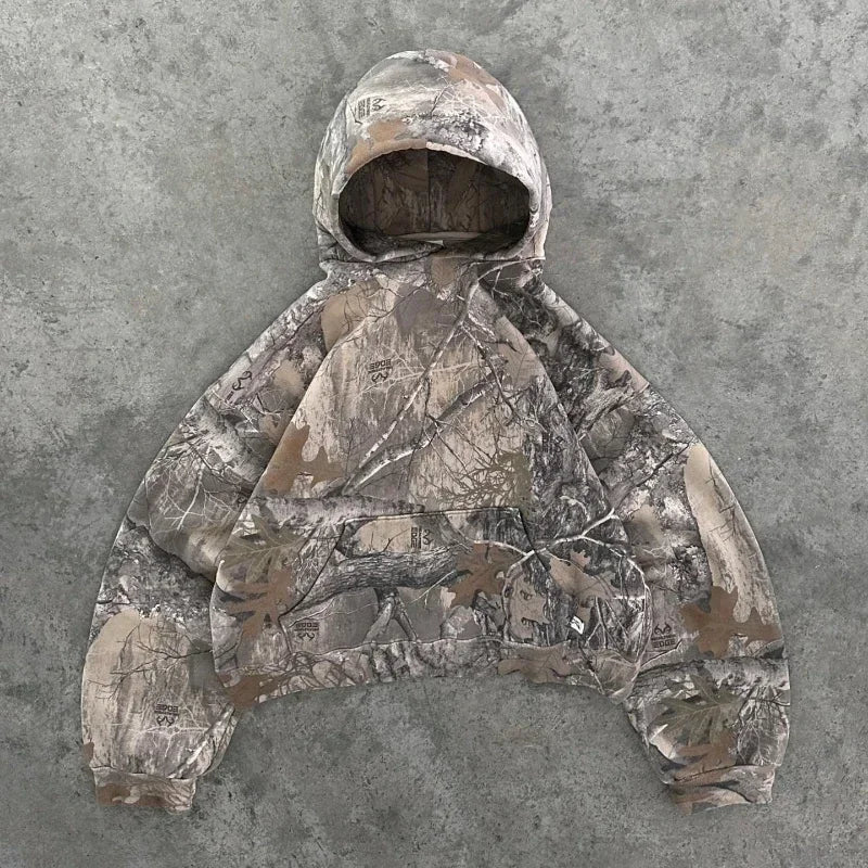 "The Cat Man" Camouflage Pattern Oversized Unisex Camo Hoodie