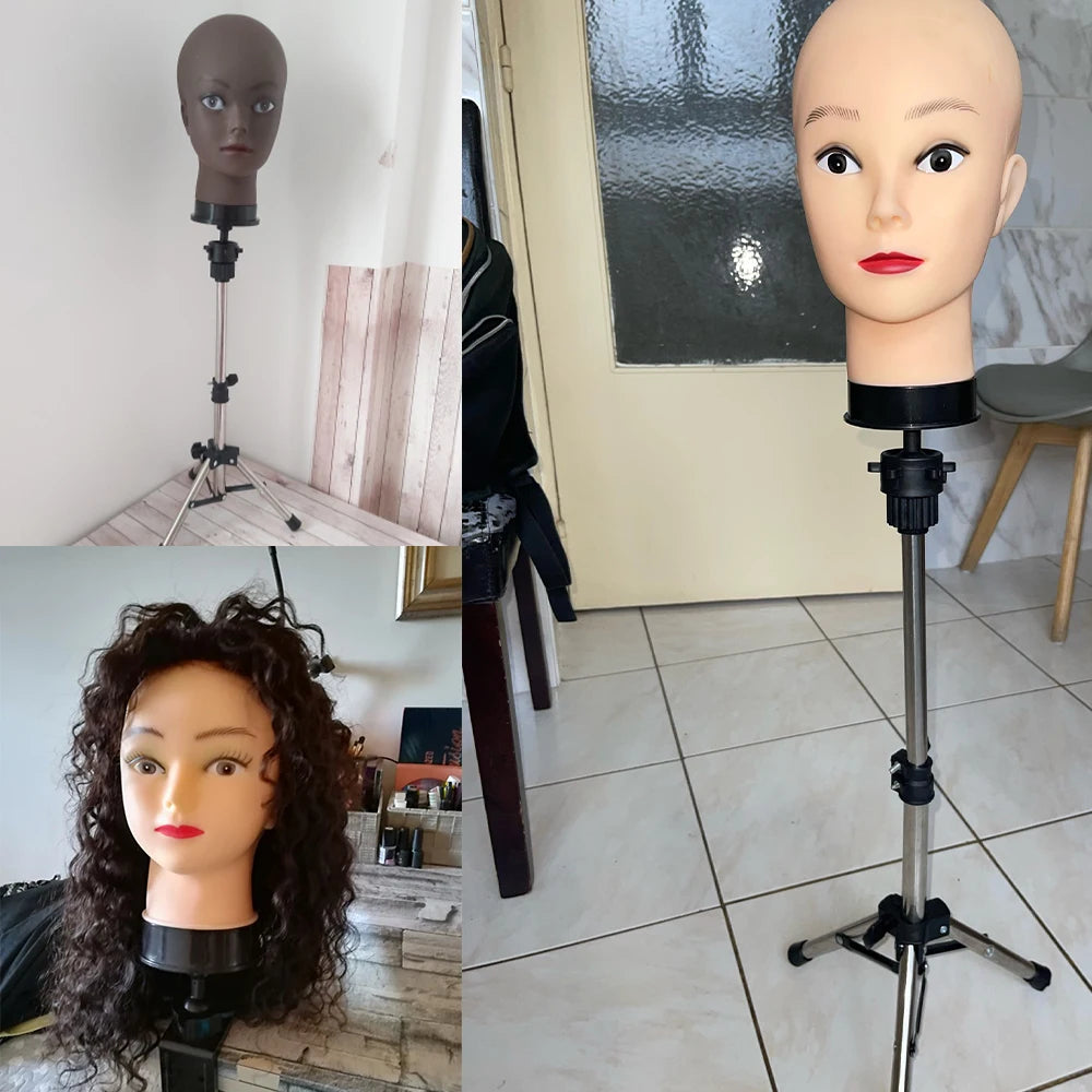 Mannequin Head With Tripod + Wig Install Kit