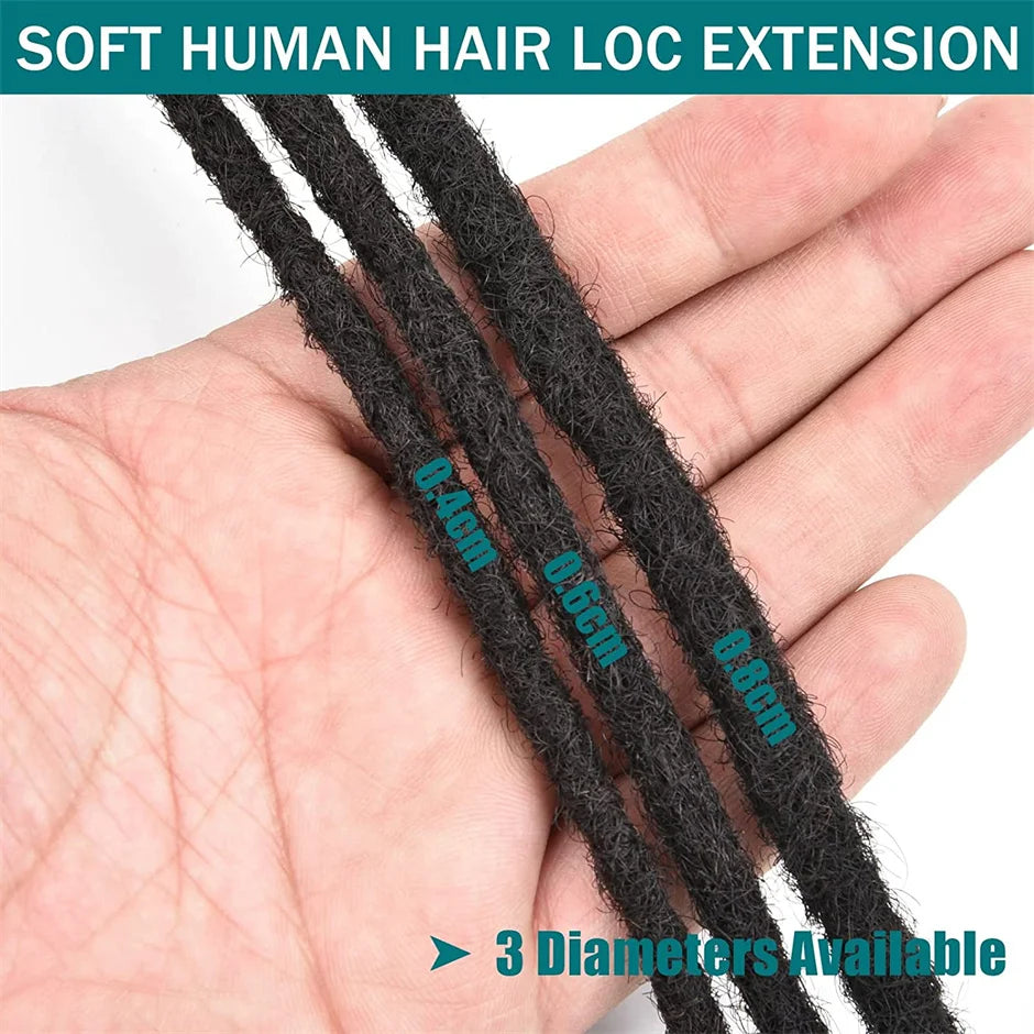 Full Handmade 100% Human Hair Dreadlock Extensions for Men & Women