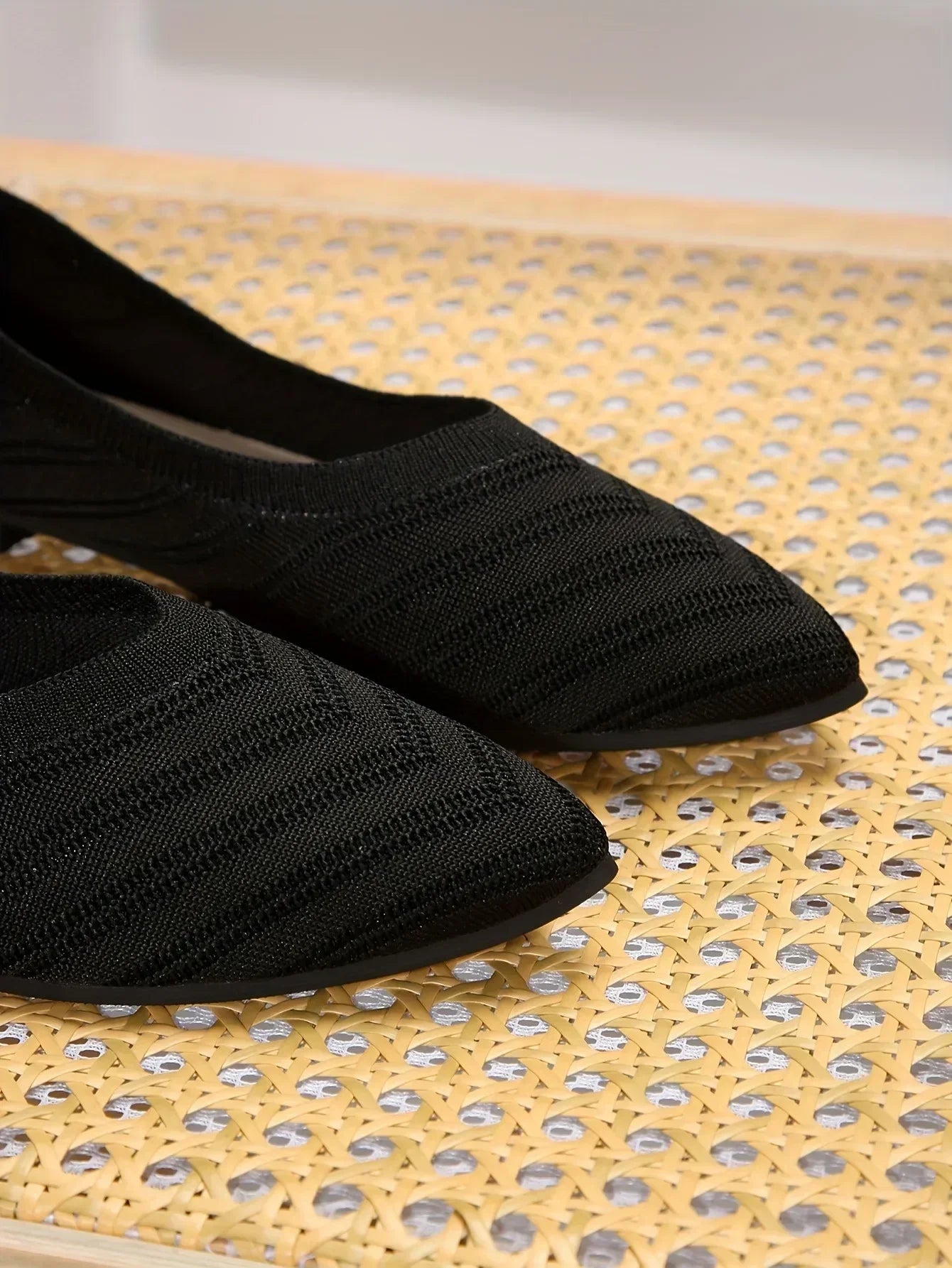 "Neicyy Flats" Solid Color Knitted Slip on Casual Ballet Flats