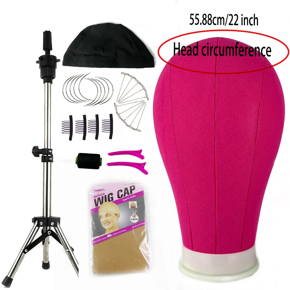Mannequin Head With Tripod + Wig Install Kit