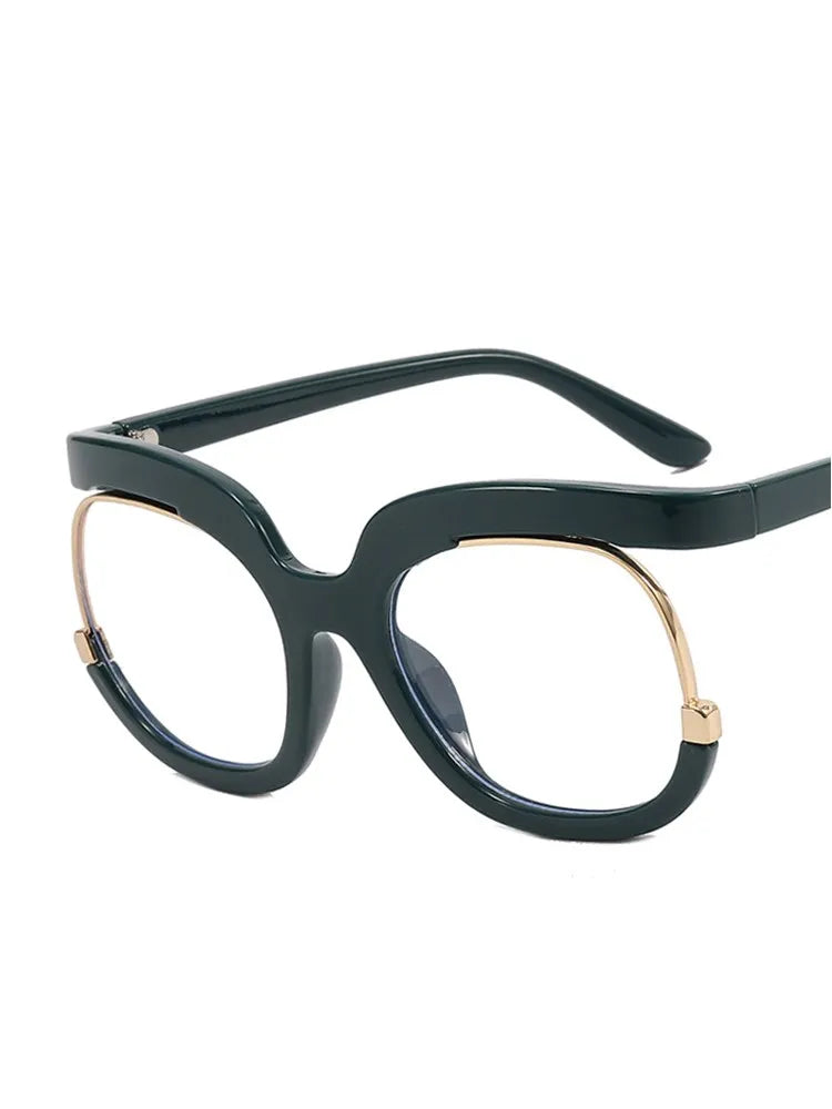 "I'm Brand New Today" Clear Large Frame Spectacle Frame Anti-Blue Light Trend Round Eyeglasses