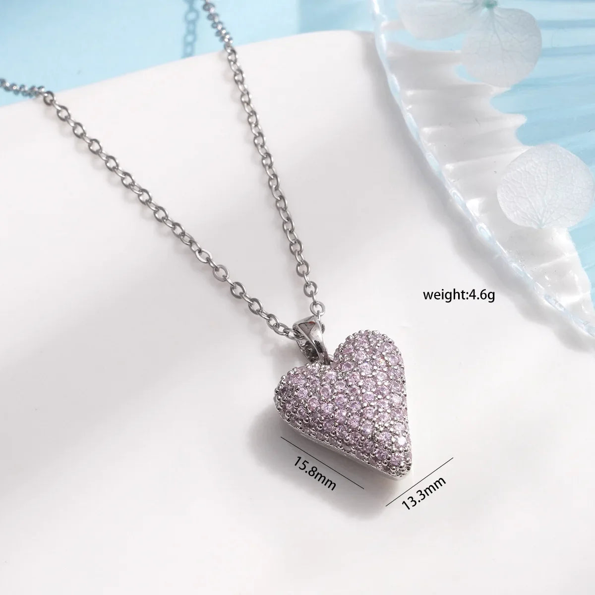"Love Royalty" Stainless Steel Classic Shiny Zircon Crown Love Pendant Necklace Jewelry
