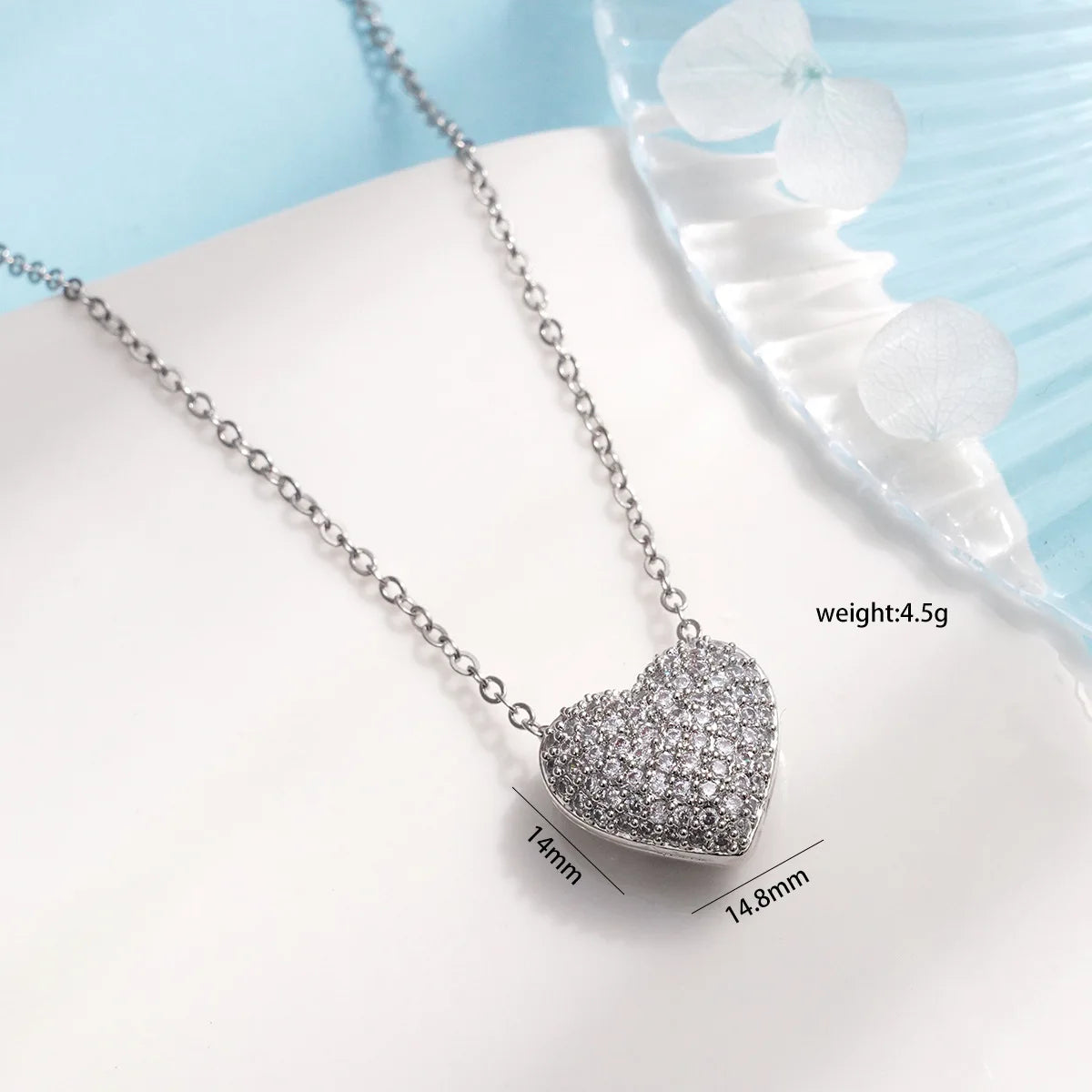 "Love Royalty" Stainless Steel Classic Shiny Zircon Crown Love Pendant Necklace Jewelry
