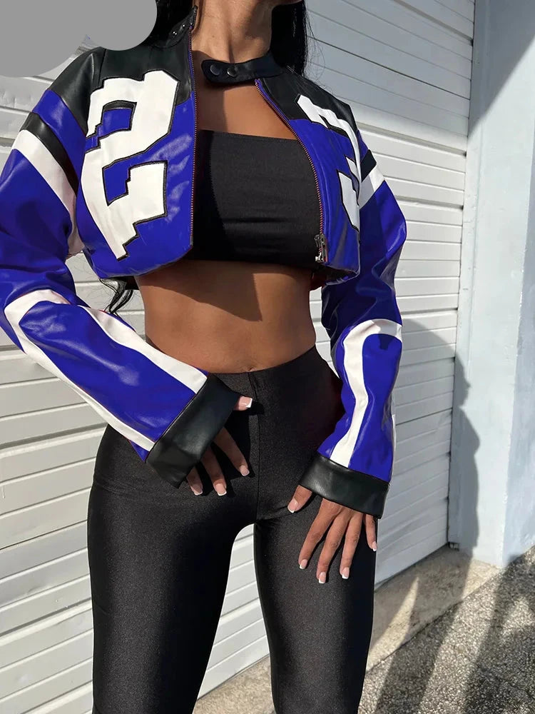 "Varsity Crop Trend Jacket"