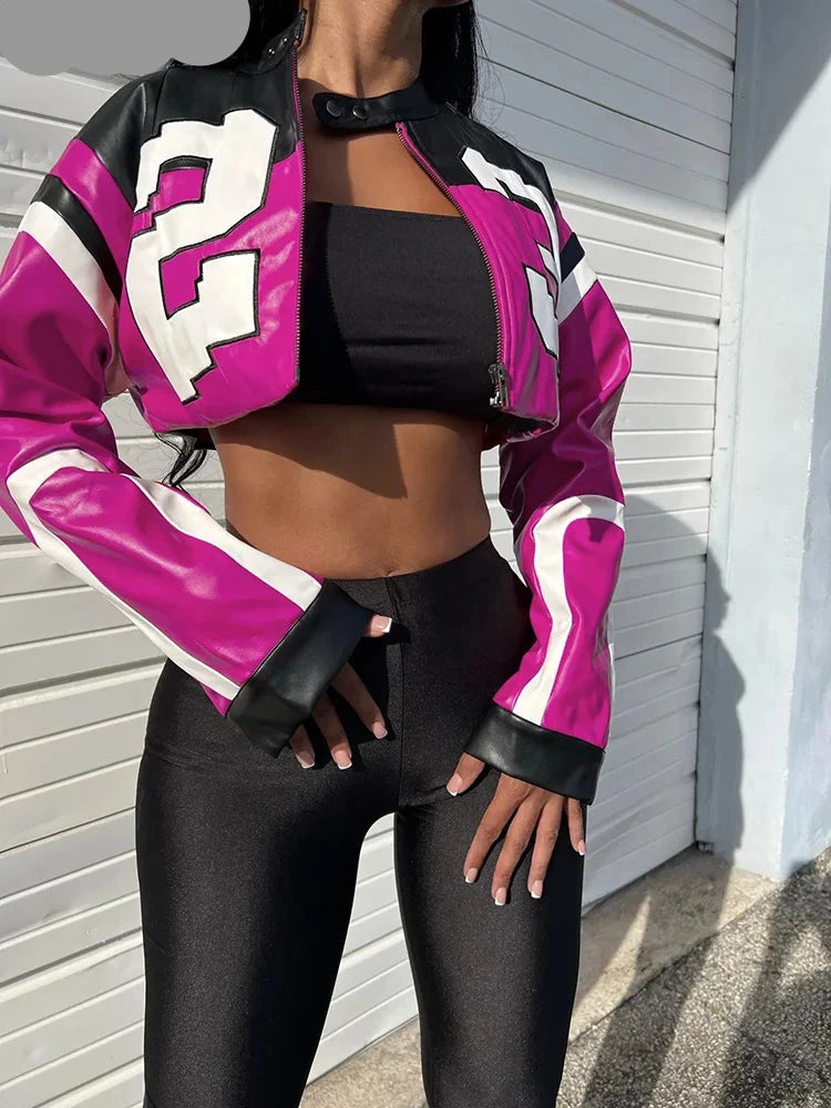 "Varsity Crop Trend Jacket"
