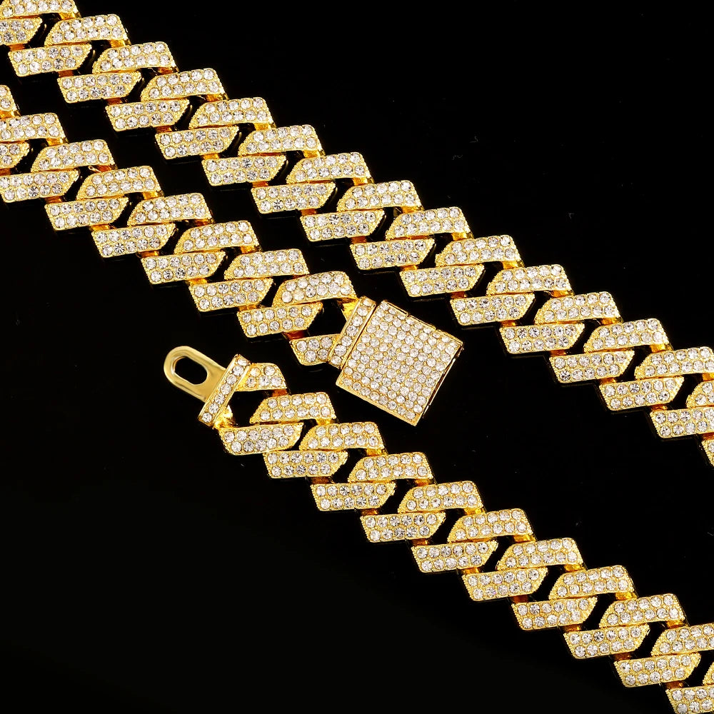 "Money Man Ice" Cuban Link Chain Necklace +Watch+Bracelet Iced Out Jewelry Set