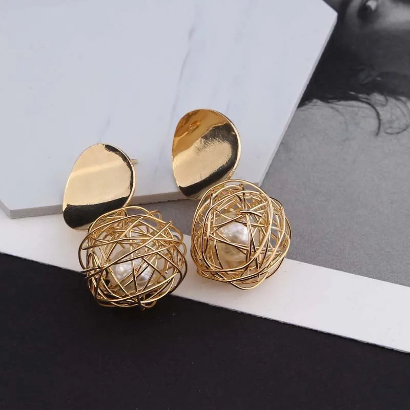 "Global Beauty" Ball Geometric Statement Earrings