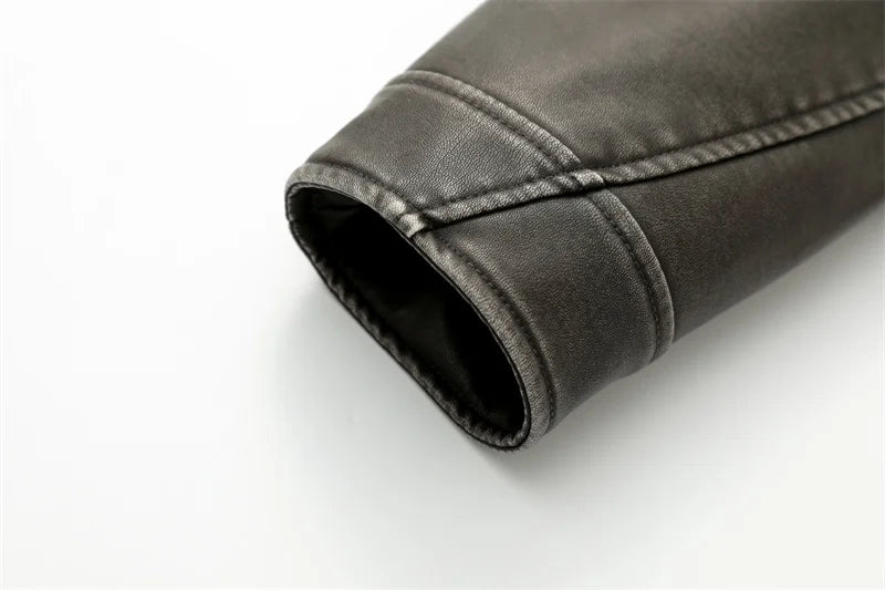 "Diana Vintage" Leather Jacket with Belt