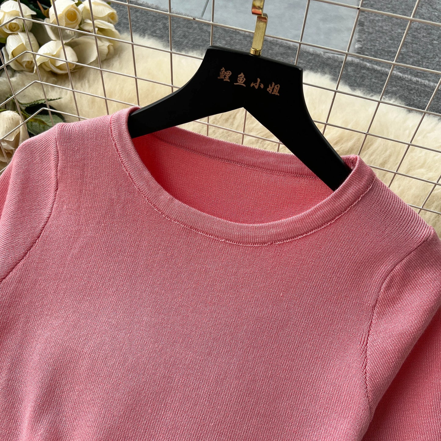 "Lisa Sweater Two-Piece Outfit" Two Piece O Neck Top Long Skirt Knit Suit