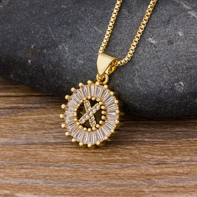 "LoveLee Letter Gold Necklace" Initial Letters Pendant Chain