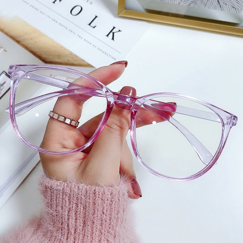 "The Crystal Eyewear" Transparent Anti Blue Light Round Eyewear