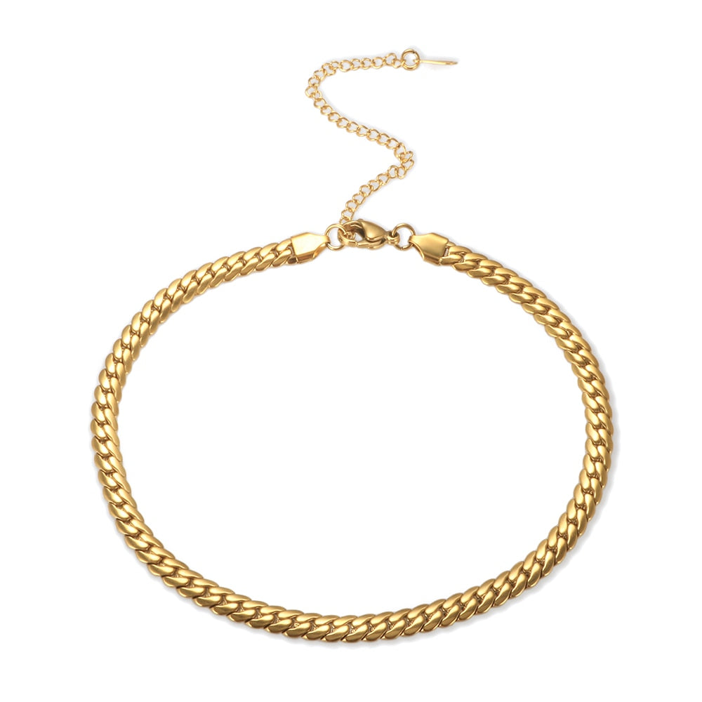 "Goldie Queen" Thick Braided Design Chain Necklace & Bracelet Jewelry Set