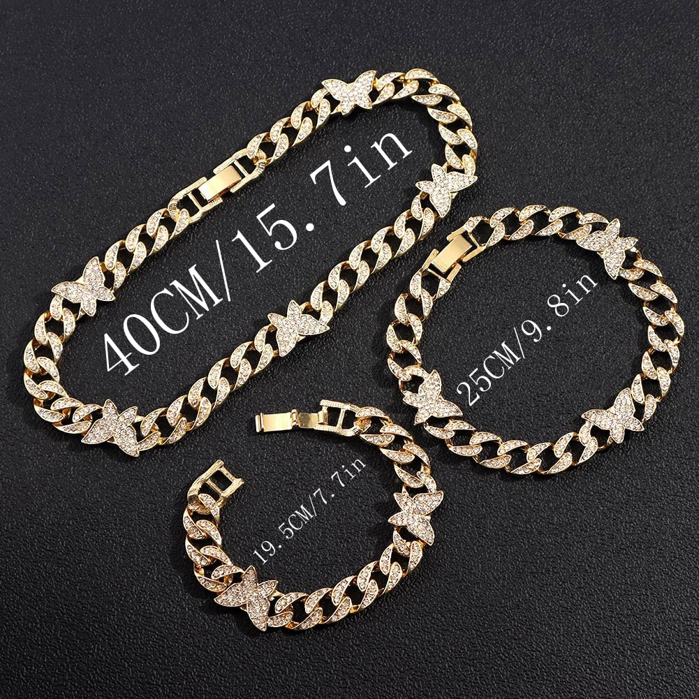 "Iced Out Miami" Bling Paved Rhinestones Cuban Link Choker Necklace