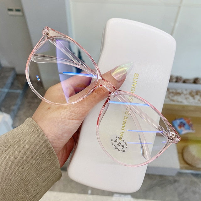 "The Crystal Eyewear" Transparent Anti Blue Light Round Eyewear