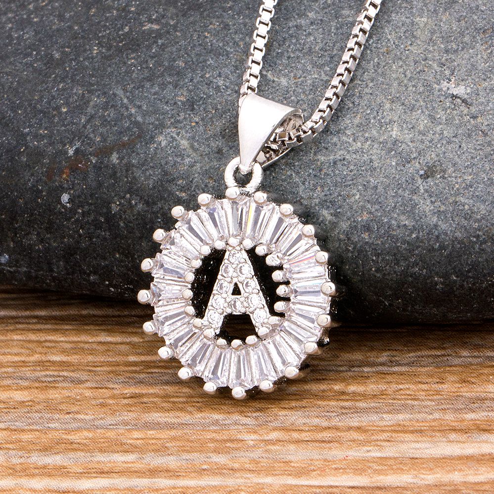 "LoveLee Letter Gold Necklace" Initial Letters Pendant Chain
