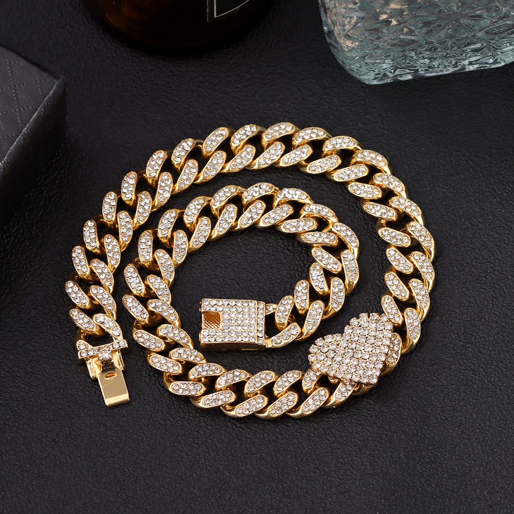 "Iced Out Miami" Bling Paved Rhinestones Cuban Link Choker Necklace