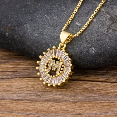 "LoveLee Letter Gold Necklace" Initial Letters Pendant Chain