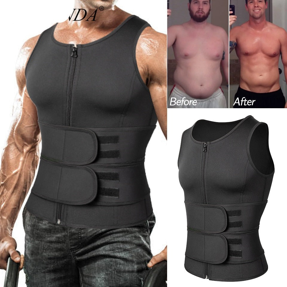 "Men's Fat Burning Vest" Sauna Suit/Sweat Vest/Slimming Under-armour/Weight Loss/Fat Burner Workout Vest