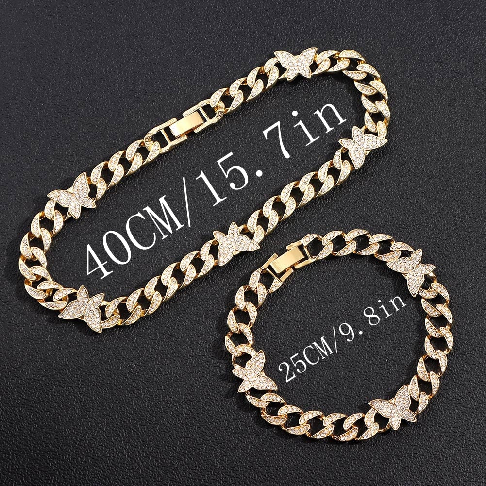 "Iced Out Miami" Bling Paved Rhinestones Cuban Link Choker Necklace