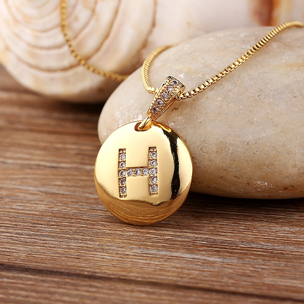 "Gold Special Initial Necklace" Quality Initial Letter A-Z Charm Pendant Necklace Jewelry