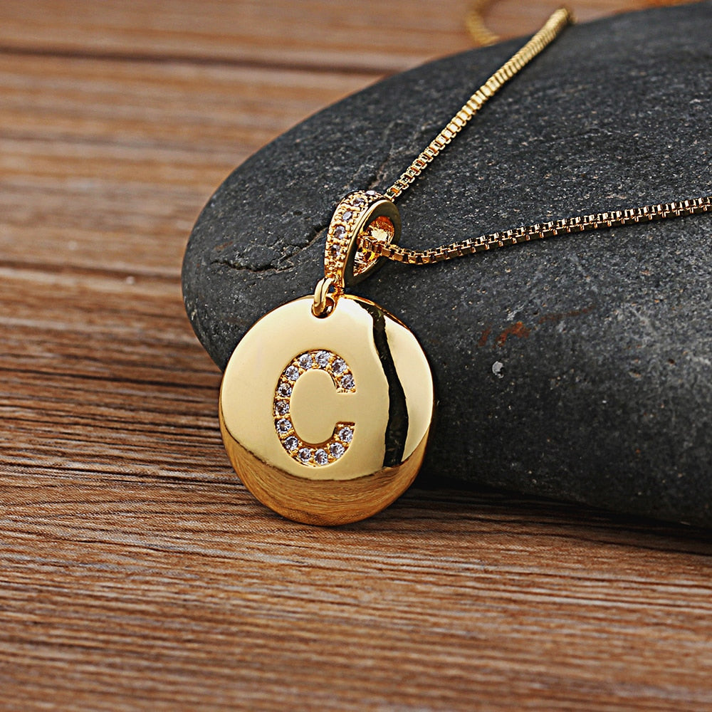 "Gold Special Initial Necklace" Quality Initial Letter A-Z Charm Pendant Necklace Jewelry