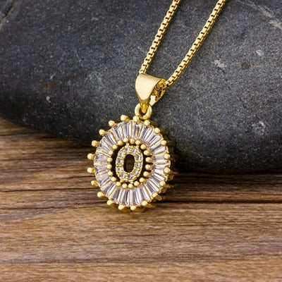 "LoveLee Letter Gold Necklace" Initial Letters Pendant Chain