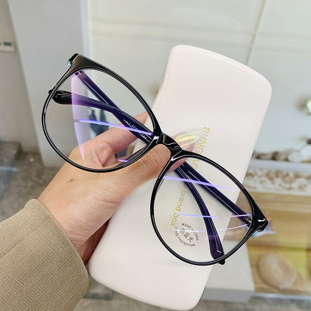 "The Crystal Eyewear" Transparent Anti Blue Light Round Eyewear