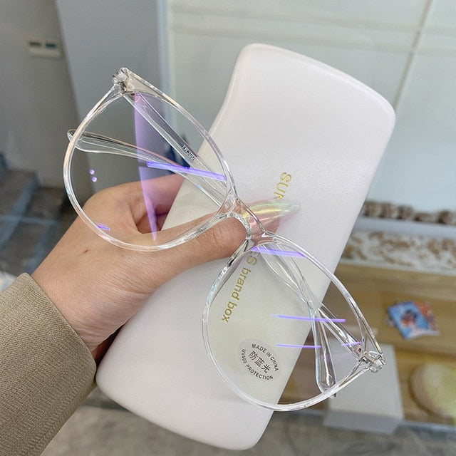"The Crystal Eyewear" Transparent Anti Blue Light Round Eyewear