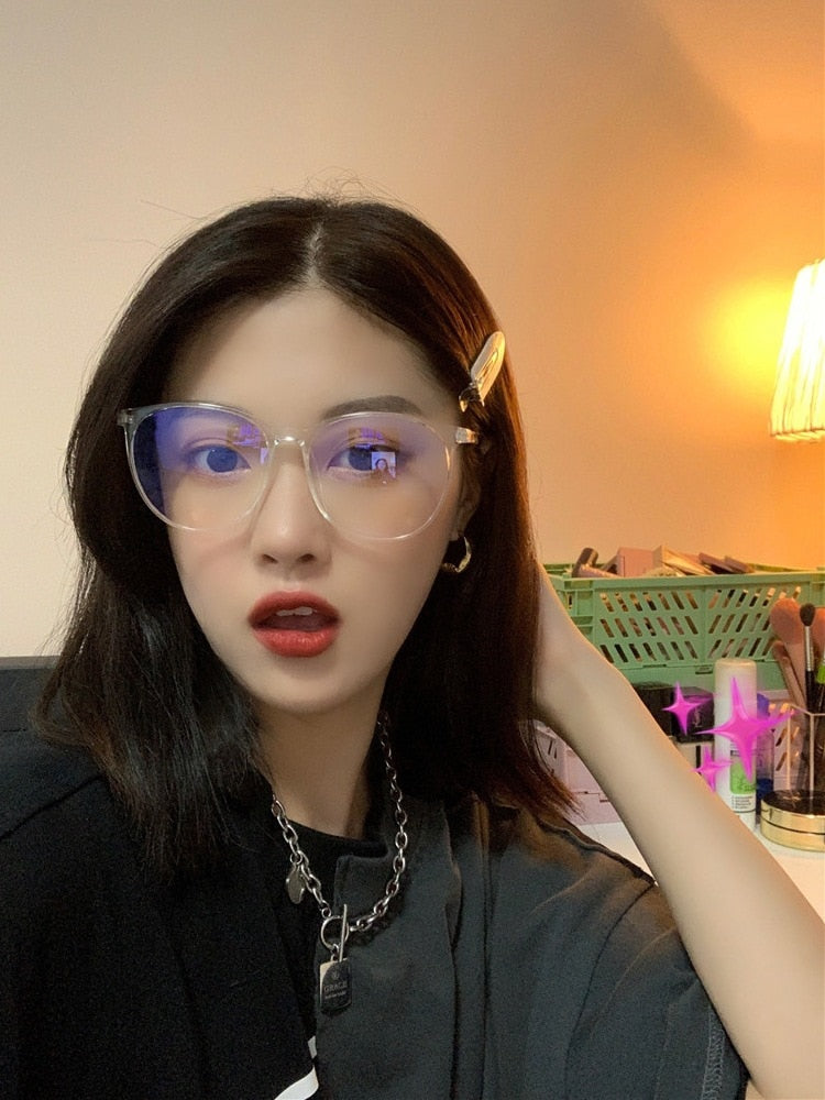 "The Crystal Eyewear" Transparent Anti Blue Light Round Eyewear