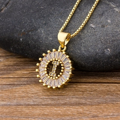 "LoveLee Letter Gold Necklace" Initial Letters Pendant Chain