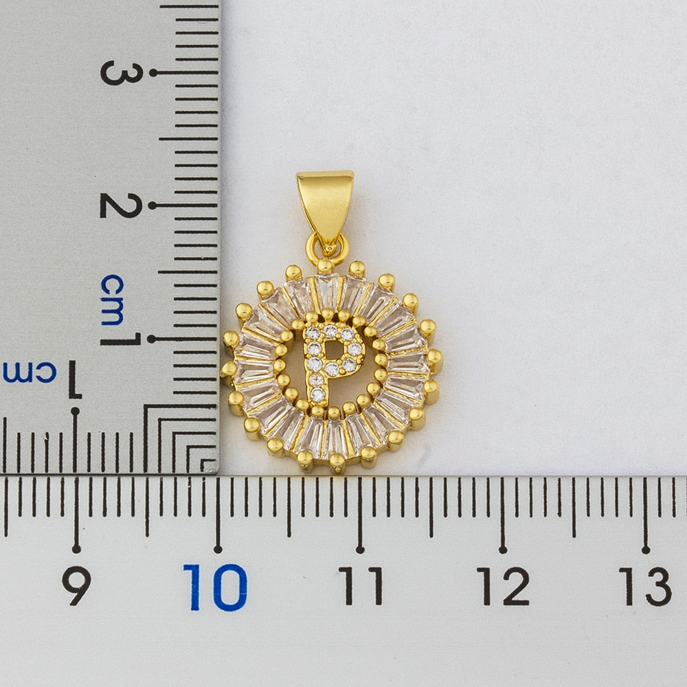 "LoveLee Letter Gold Necklace" Initial Letters Pendant Chain